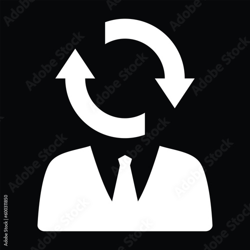 Career, job, switch, change, shift icon. Rounded vector design, man icon, refresh icon