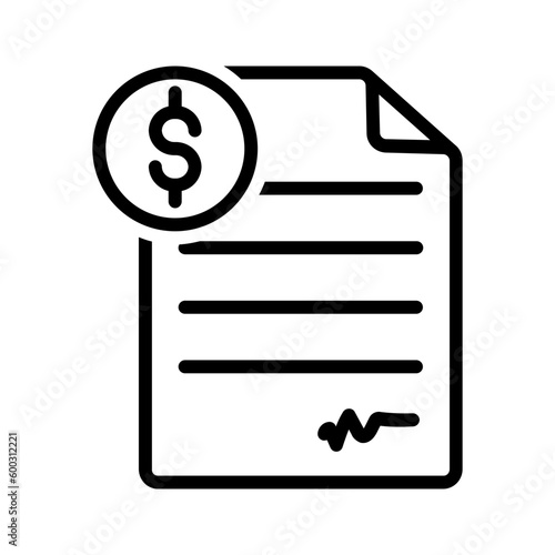 Black line icon for Statement