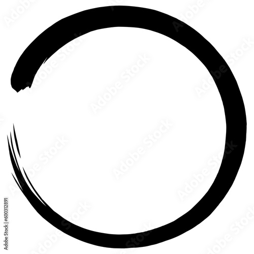Enso Zen Circle Black Ink Brush Stroke Vector Art