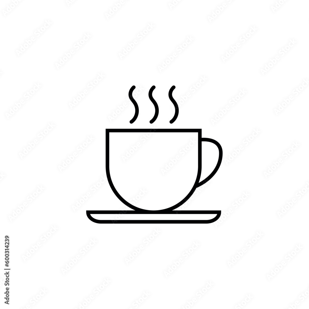 Cup of coffee and tea line icon, logo vector Cup of coffee and tea line icon, logo vector