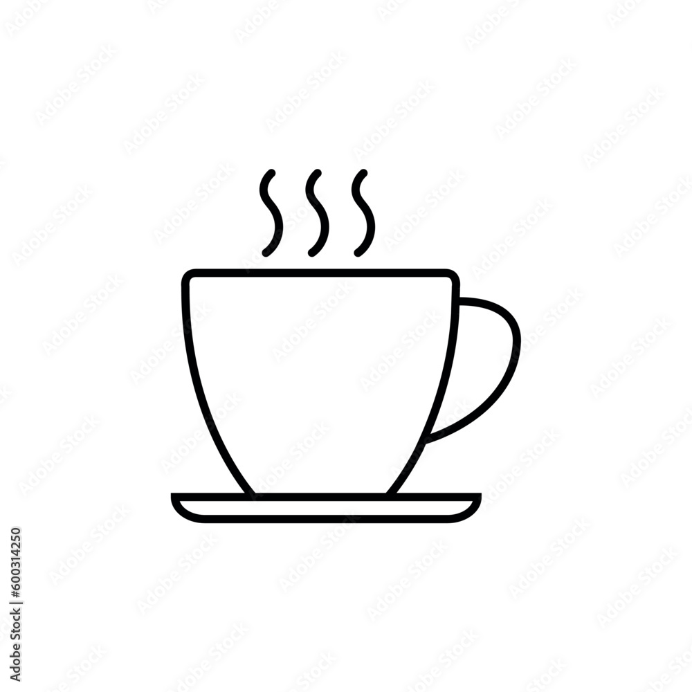 Cup of coffee and tea line icon, logo vector Cup of coffee and tea line icon, logo vector