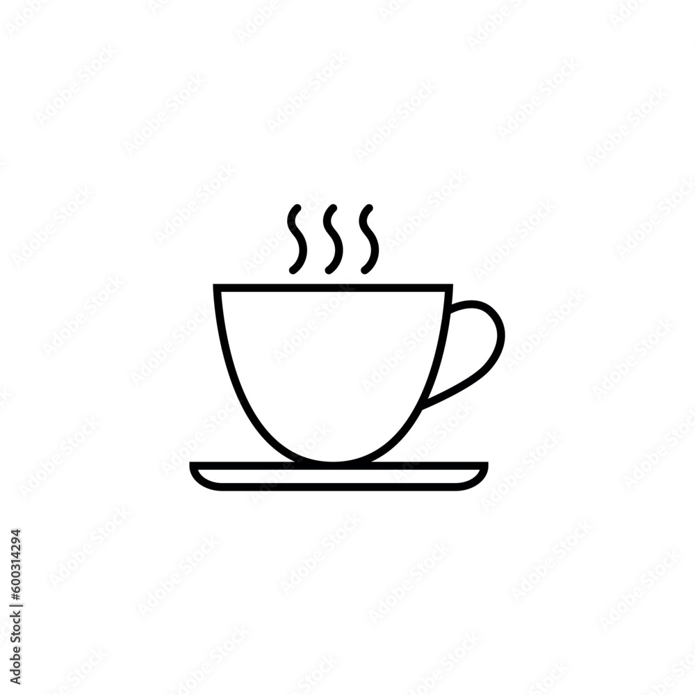 Cup of coffee and tea line icon, logo vector Cup of coffee and tea line icon, logo vector