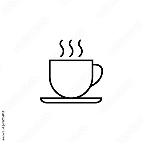 Cup of coffee and tea line icon  logo vector