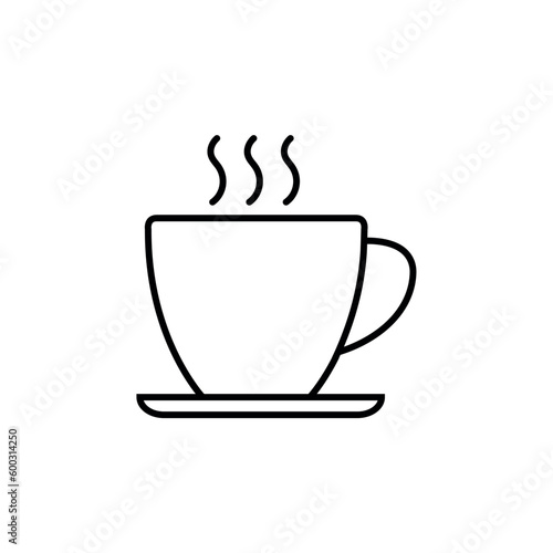 Cup of coffee and tea line icon  logo vector