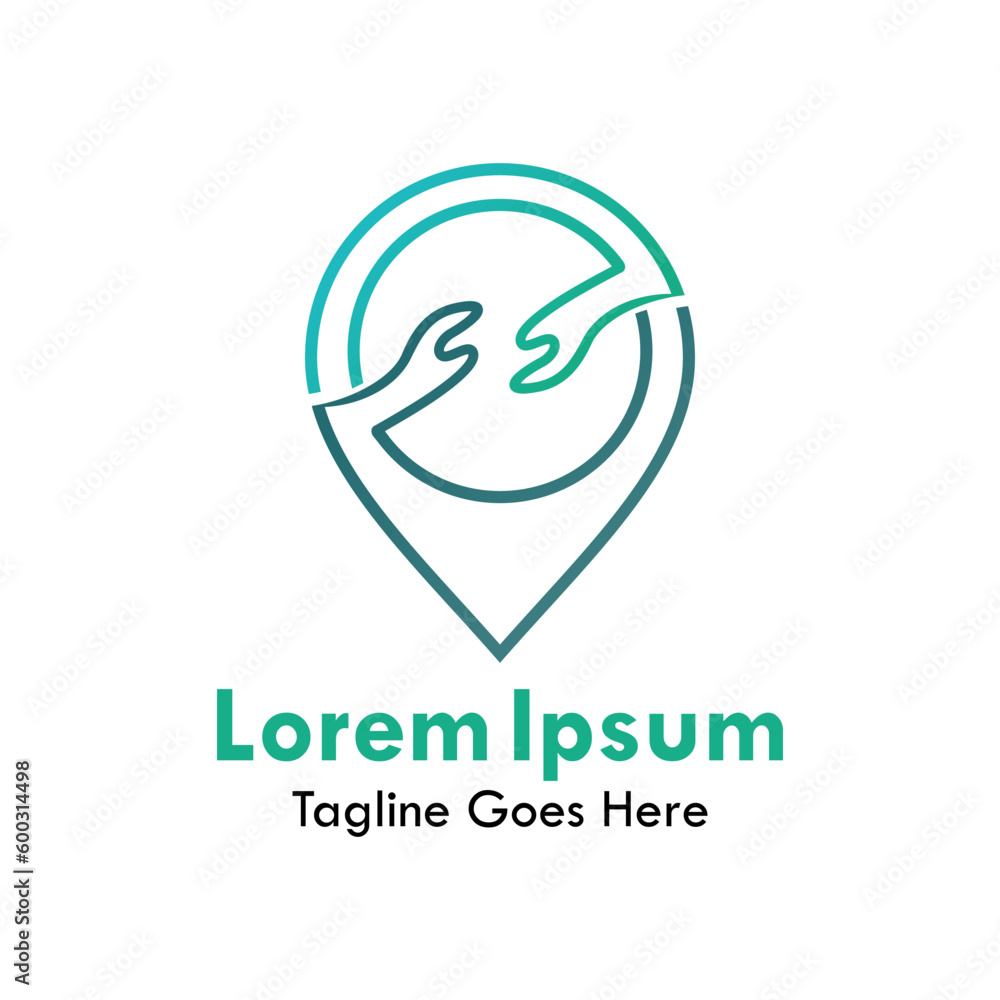 help place design logo template illustration help place design logo template illustration