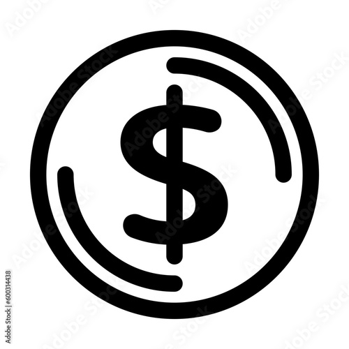 金融、通貨、ドルを表すラインスタイルのアイコン