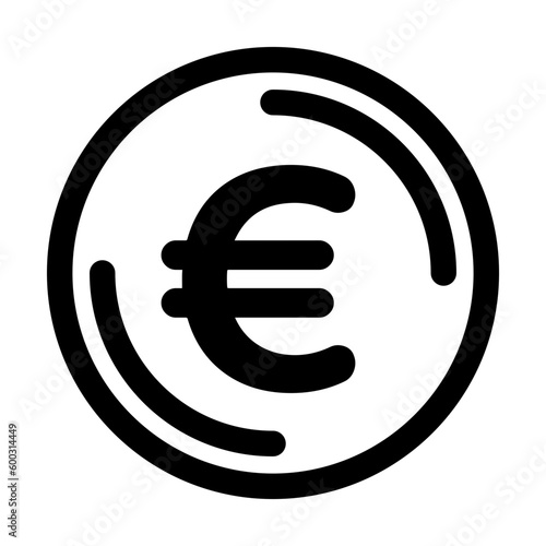 金融、通貨、ユーロを表すラインスタイルのアイコン