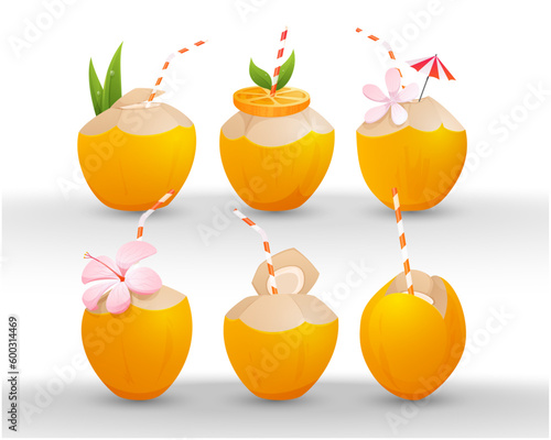 Fresh king coconut set