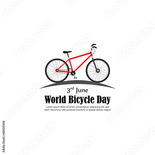 Vector illustration of World Bicycle Day 3 June social media story feed mockup template