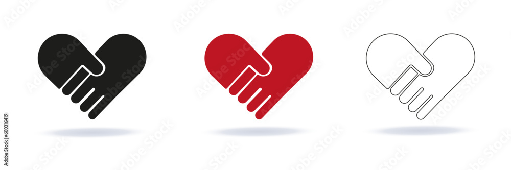 heart and handshake, vector design heart and handshake, vector design