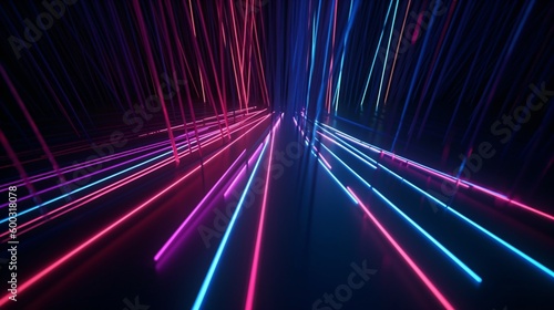 Neon lights and neon lines. Designed using generative ai