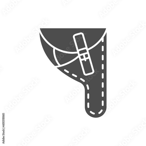 Holster, gun bag, vector flat paintball or airsoft icon