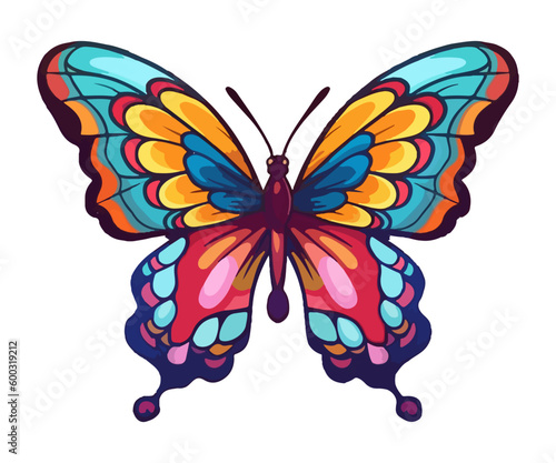 Colorful butterfly Logo, butterfly Sticker, Pastel cute colors
