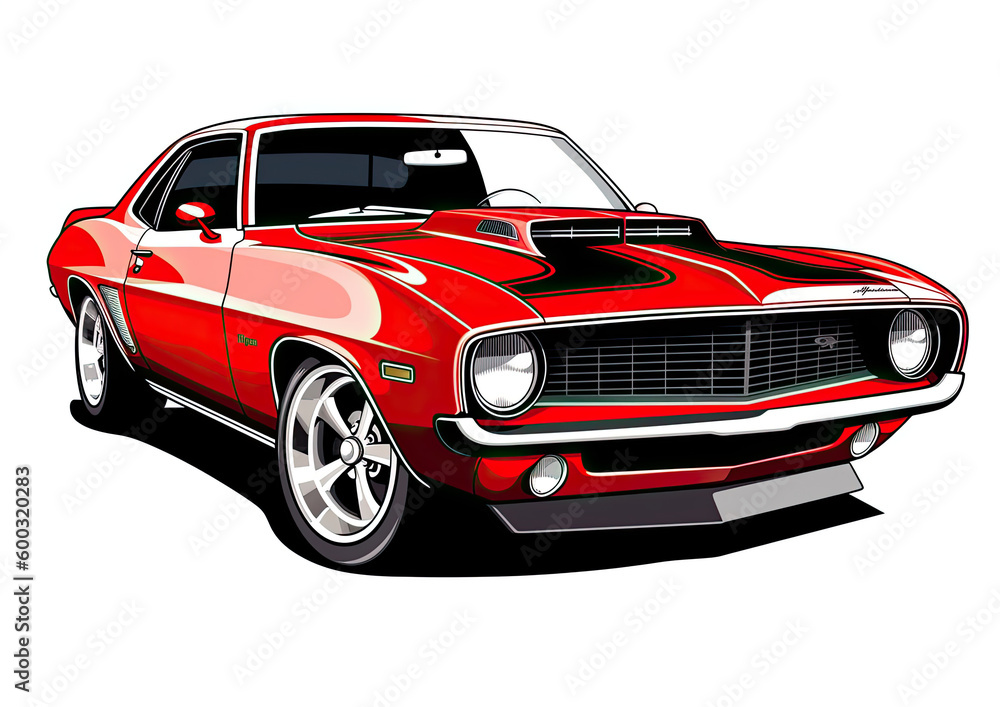 Fototapeta premium American Muscle Car Generative AI Illustration