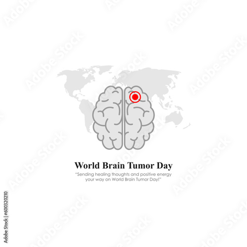 Vector illustration of World Brain Tumor Day 8 June social media story feed mockup template