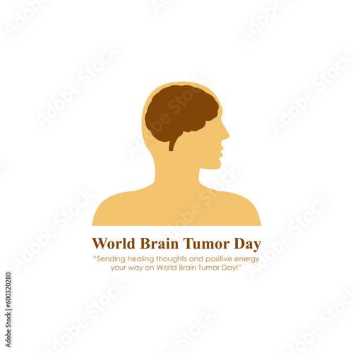 Vector illustration of World Brain Tumor Day 8 June social media story feed mockup template