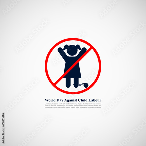 Vector illustration of World Day Against Child Labour 12 June social media story mockup template