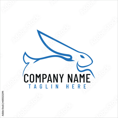 Rabbit icon logo design with vector.