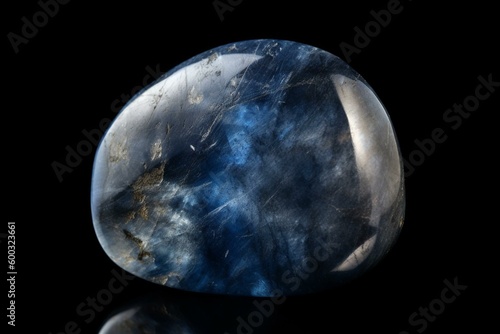Dumortierite gemstone with transparent background. PNG format. Generative AI photo