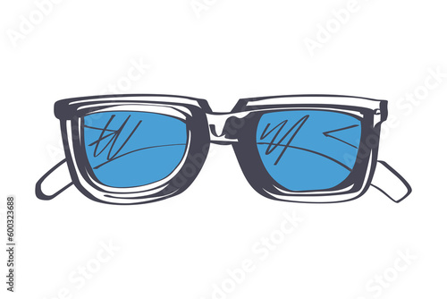 Glasses sketch icon. Vector illustration flat design. Isolated on white background. Improvement of vision.