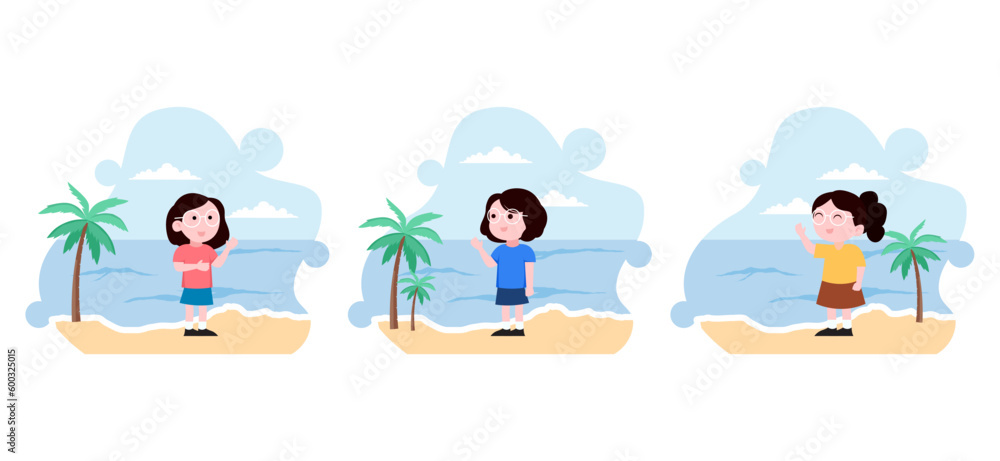 Fototapeta premium Children's Day Flat Bundle Design Illustration