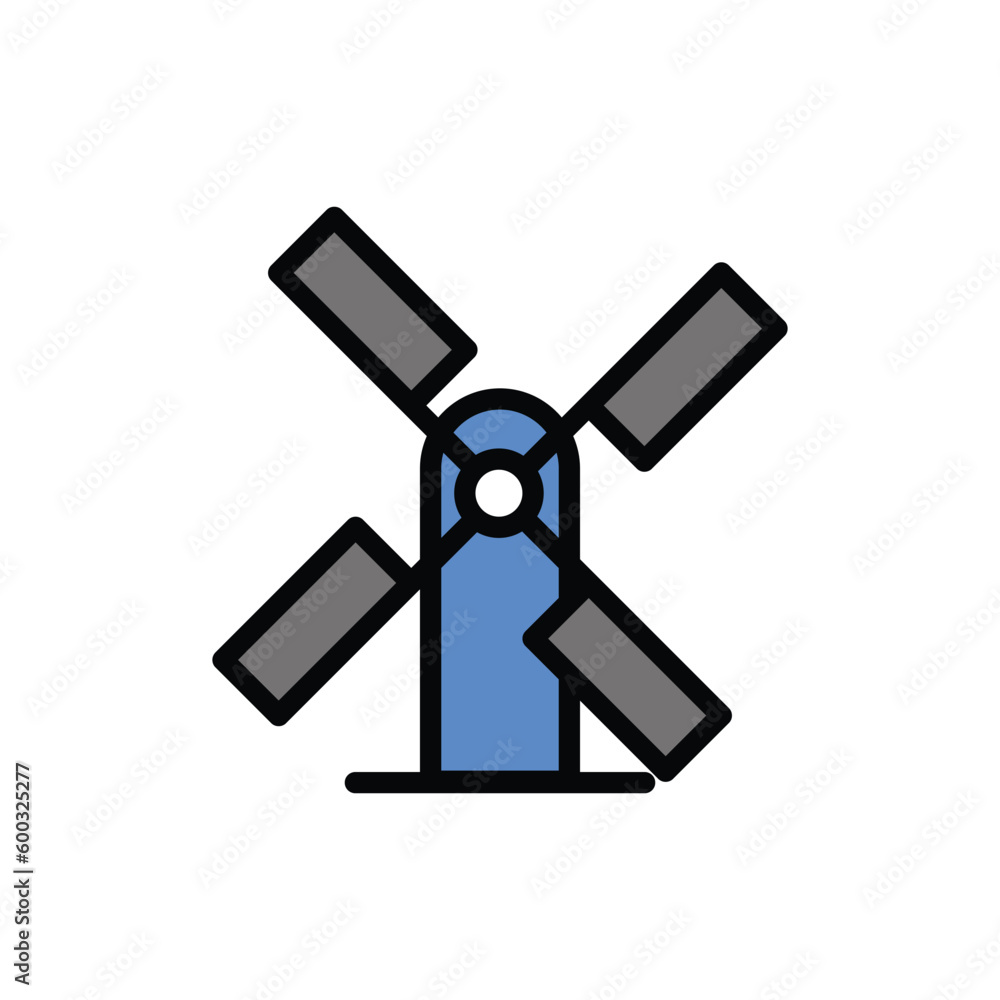 Mill icon vector stock.