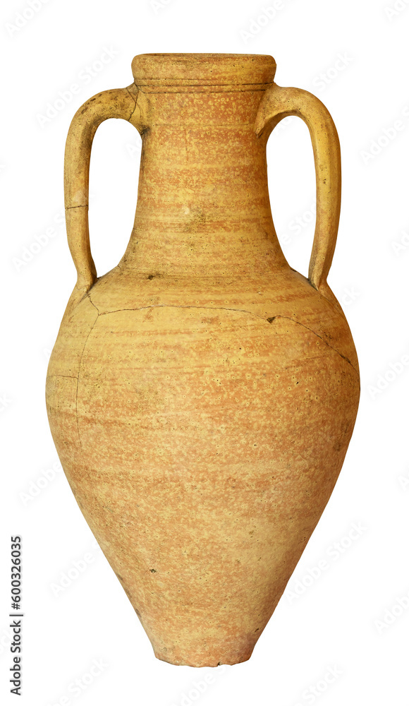 Amphora, classical Roman amphora from north Africa, isolated on white background