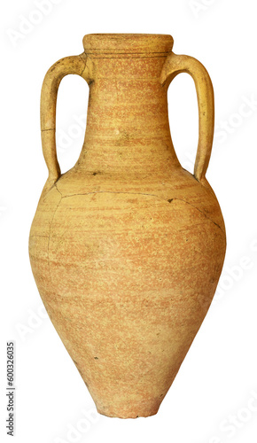 Amphora, classical Roman amphora from north Africa, isolated on white background photo