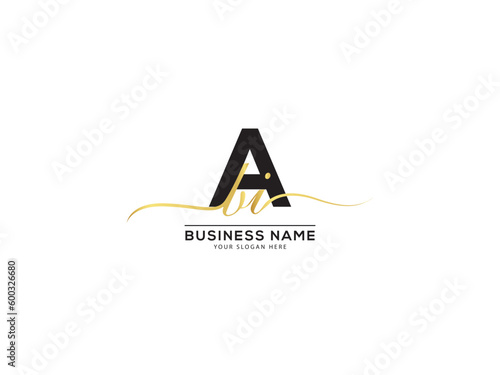 Monogram ABI Initial Letter Logo, Creative Abi bai Signature Logo Letter Design