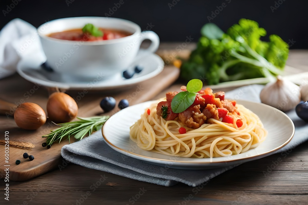 spaghetti with tomato sauce and basil spaghetti with tomato sauce and basil