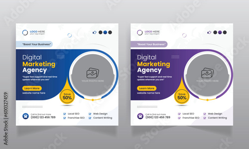 Digital marketing agency business promotion social media post template
