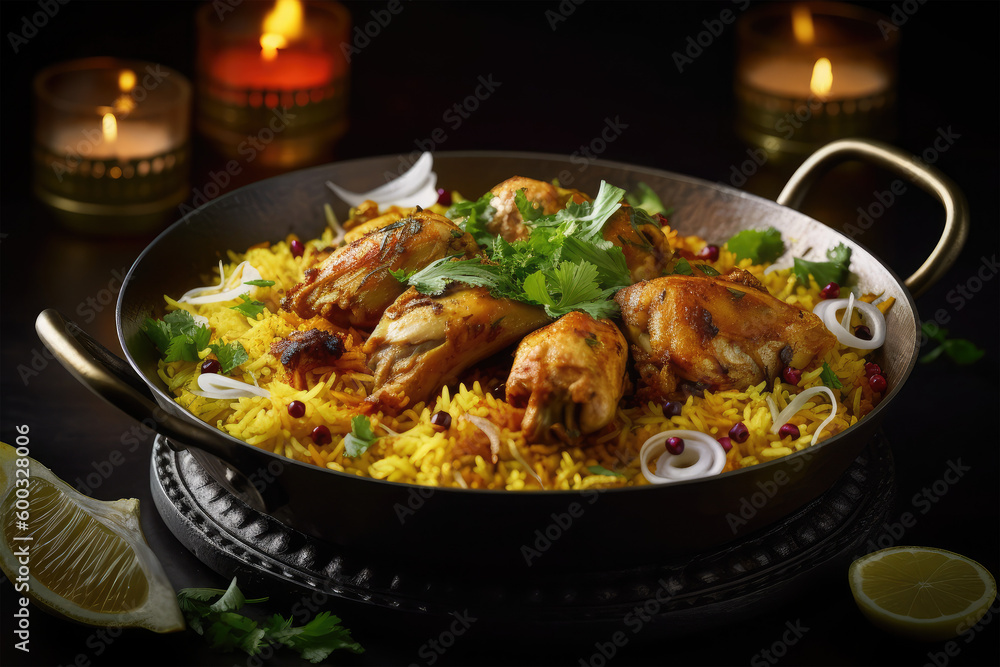 chicken biryani in dish chicken biryani in dish