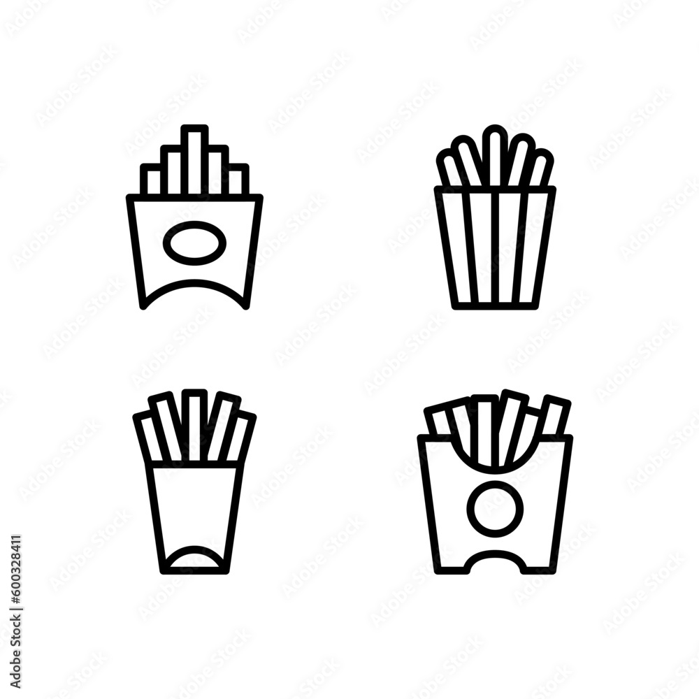 French fries icon vector illustration logo template for many purpose. Isolated on white background.