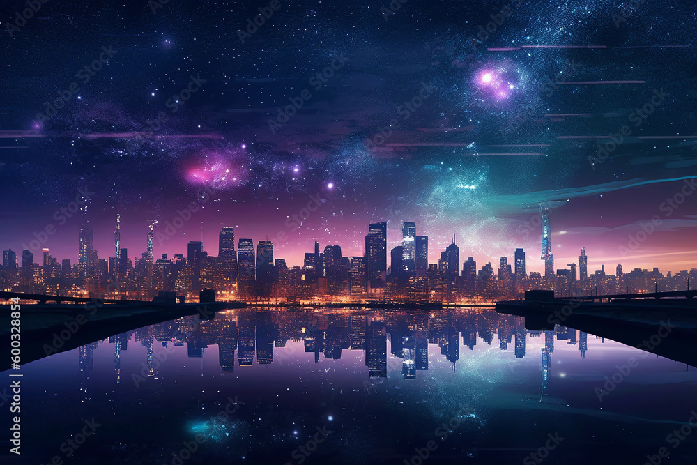 Starry Night Cityscape 1