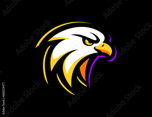 Eagle head esport mascot logo design, eagle gaming logo design