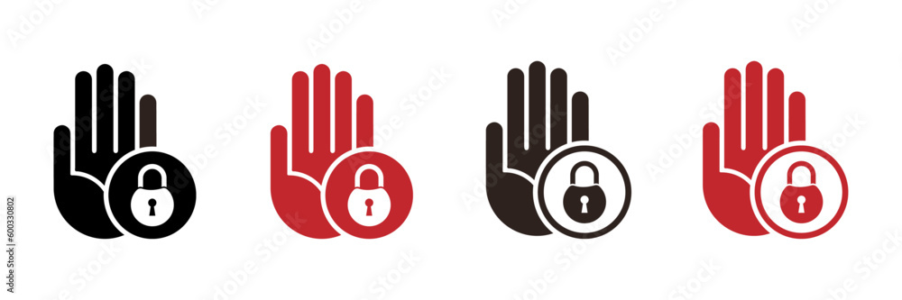 Obraz premium Restricted area vector flat icons