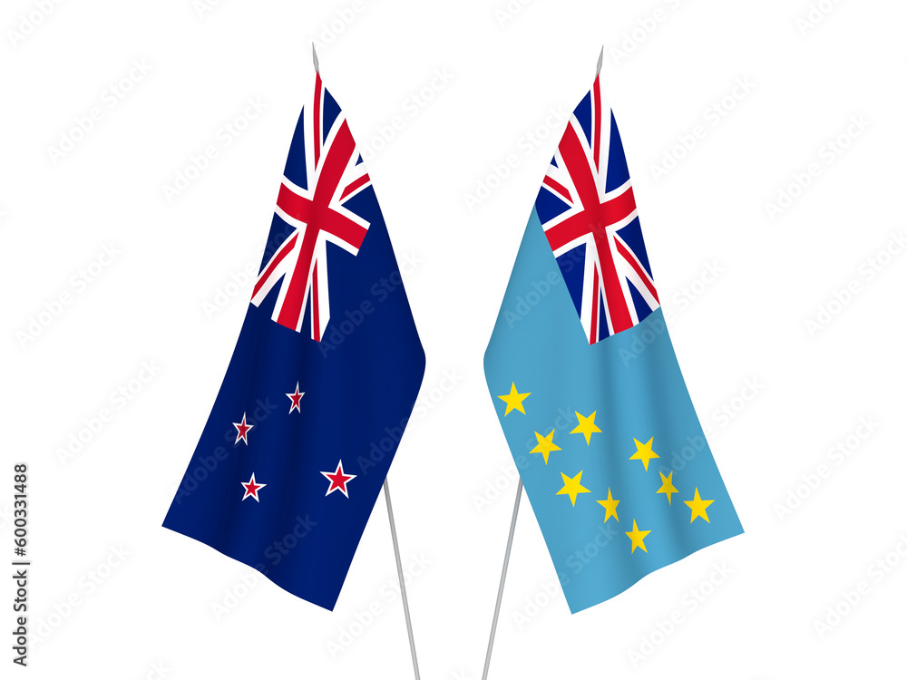 Tuvalu and New Zealand flags