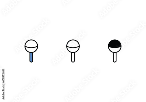 Lollipop Icons in three styles vector stock illustrations.sutiable mobile apps web and ui ux