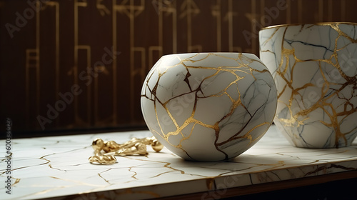 Marble Design Sealed with Gold