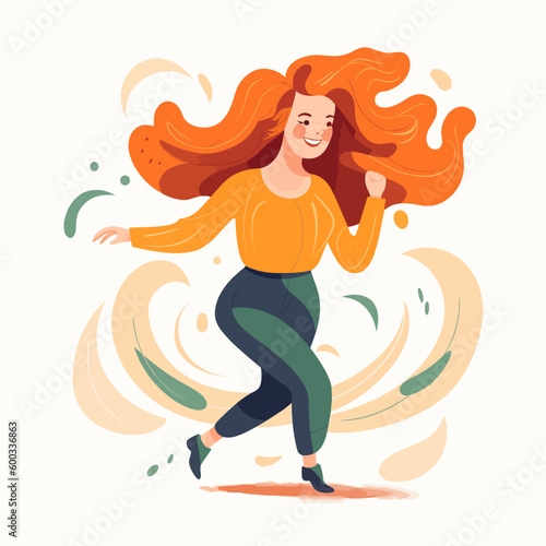 Woman dancing happily