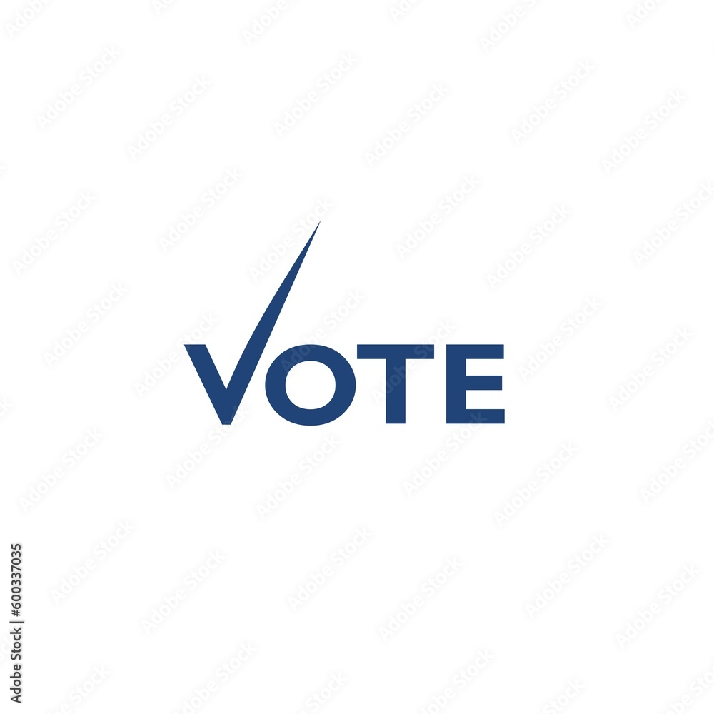 Obraz premium Vote word symbol. Election day, voting poster, banner design isolated on white background