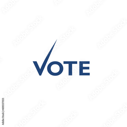Vote word symbol. Election day, voting poster, banner design isolated on white background