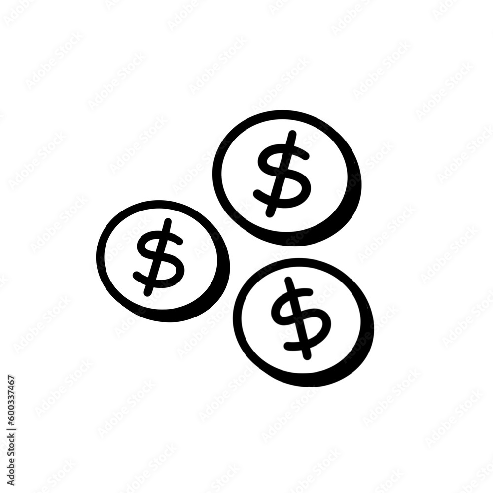 Obraz premium dollar sign icon. Illustration of a money symbol. Symbol sign collection. money vector logo design element.