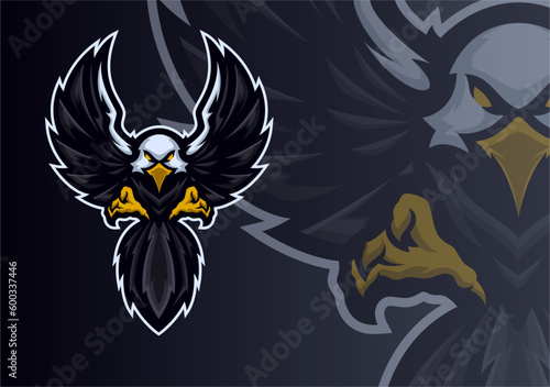 Eagle masscot logo esport illustration premium vector