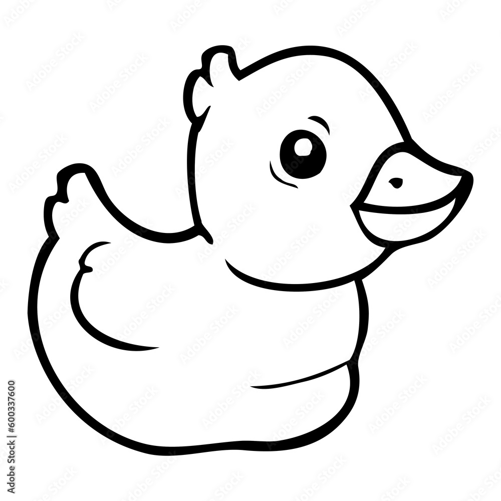 cute duck line vector illustration