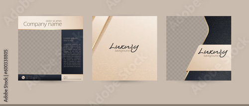 black and gold glitter luxury brochure coupon flyer social media post background template for beauty make up jewelry fashion business