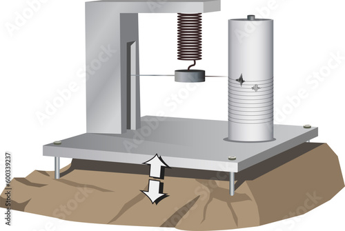 illustration of simple seismograph diagram