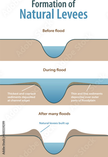 formation of natural levees infographic