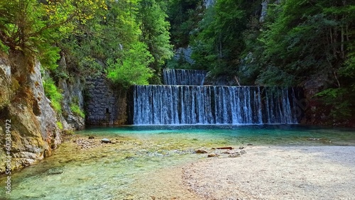 Schilderij op canvas Slapovi Pišnice, riserva naturale a Kranjska Gora (Slovenia)