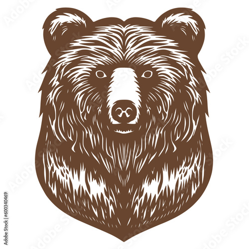 Vintage grizzly bear logo illustration. Vector bear mascot